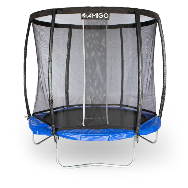 AMIGO trampoline Deluxe met veiligheidsnet 244 cm blauw - Outdoor ontspanning