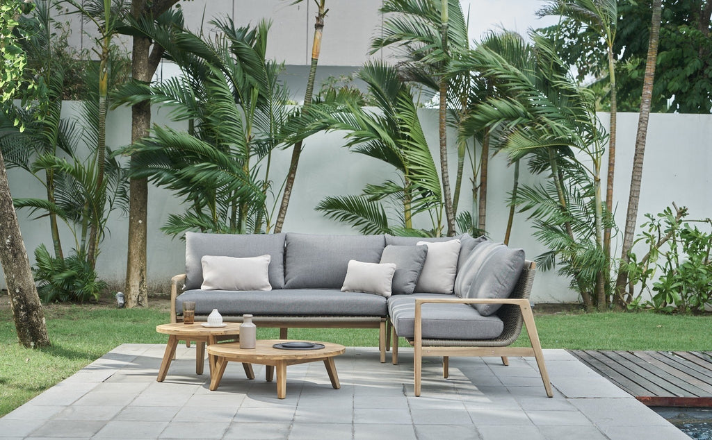 The Outsider Hoekbank Loungeset Cornwall Wicker & Acaciahout Grijs - Outdoor ontspanning
