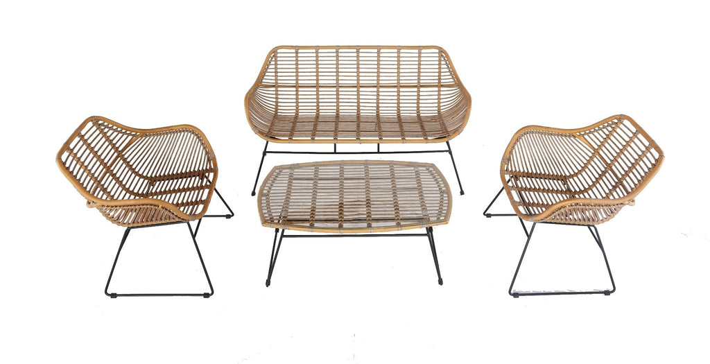 The Outsider Loungeset Wates Rotan Look Naturel Wicker - Outdoor ontspanning