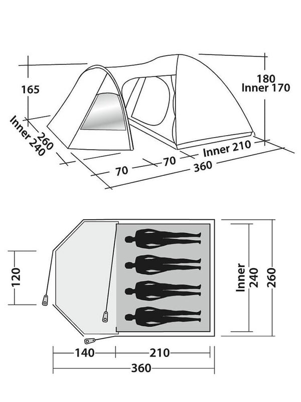 Oase Outdoors Easy Camp Blazer 400 Tent - Outdoor ontspanning